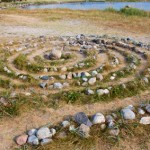 Ancient Sami stone labyrinth on Solovetsky Island, Russia